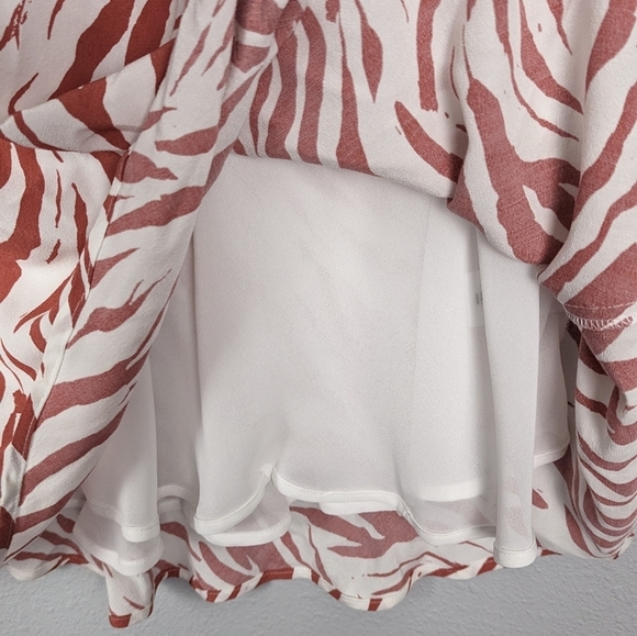 Rails London Zebra Flowy Animal Print Rust White Midi Skirt Size Large - Picture 7 of 11